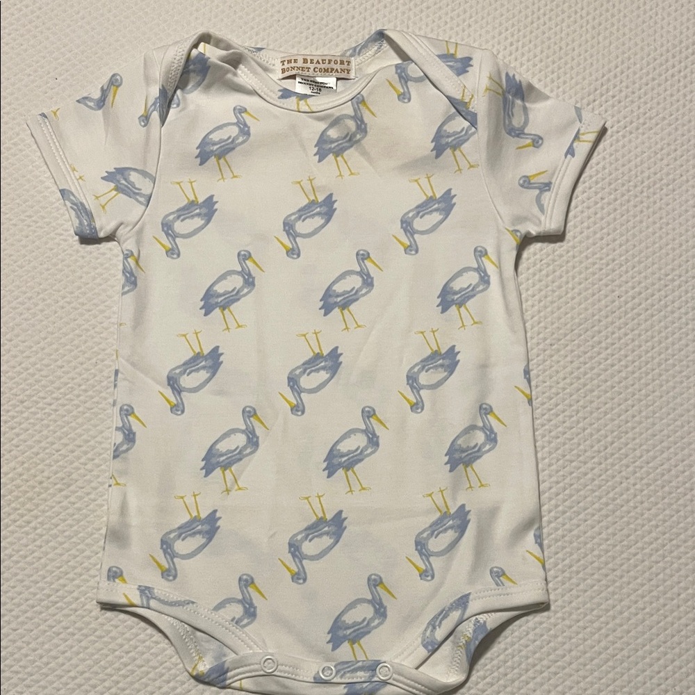 The Beaufort Bonnet Company Sir Proper Stork Wait Onesie